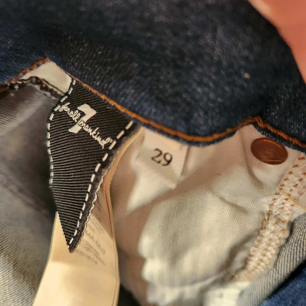 7 For All Mankind Mid Rise Dojo Flare Wide Leg Distressed Authentic Light 29 34 - Picture 8 of 16